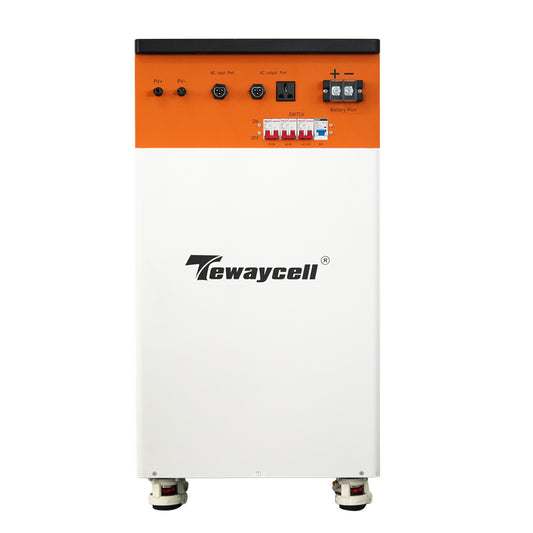 USA Stock Tewaycell 51.2V 300Ah 15Kwh All in One LiFePO4 Battery Built-in 5kw Hybrid Off-grid 110V/120V Inverter