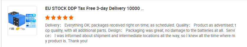 Customer review screenshot