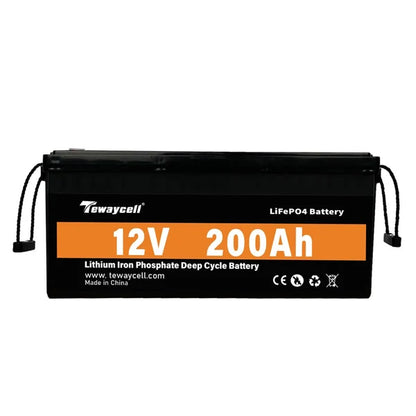 Tewaycell 12V 200AH LiFePO4 Battery Built-in Samrt 200A DALY BMS With Bluetooth, Active Balancer