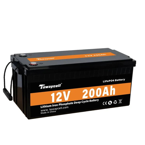 Tewaycell 12V 200AH LiFePO4 Battery Built-in Samrt 200A DALY BMS With Bluetooth, Active Balancer