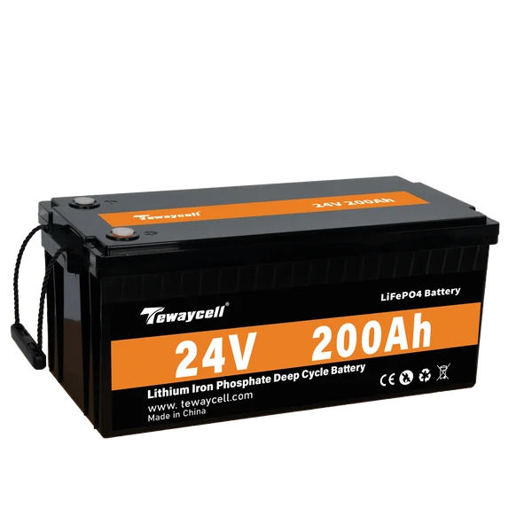 Tewaycell 24V 200AH LiFePO4 Battery Built-in Samrt BMS With Bluetooth and Active Balancer