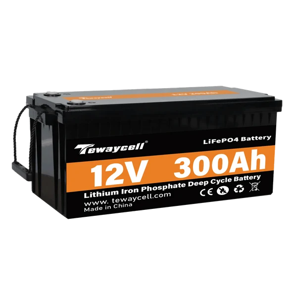 Tewaycell 12V 300AH LiFePO4 Battery Built-in Samrt 200A BMS With Bluetooth, Active Balancer