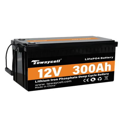 Tewaycell 12V 300AH LiFePO4 Battery Built-in Samrt 200A BMS With Bluetooth, Active Balancer