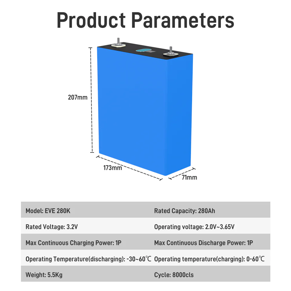 New - EVE 280K LiFePO4 Battery Cells - Brand New Grade A with QR Code