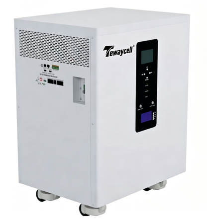 Tewaycell 32KWH 28KWH All in One Battery 51.2V 628/560Ah Mobile ESS Built in 12KW Hybrid off-grid AC380V Three Phase Inverter, Smart 300A BMS, 5A Active Balancer