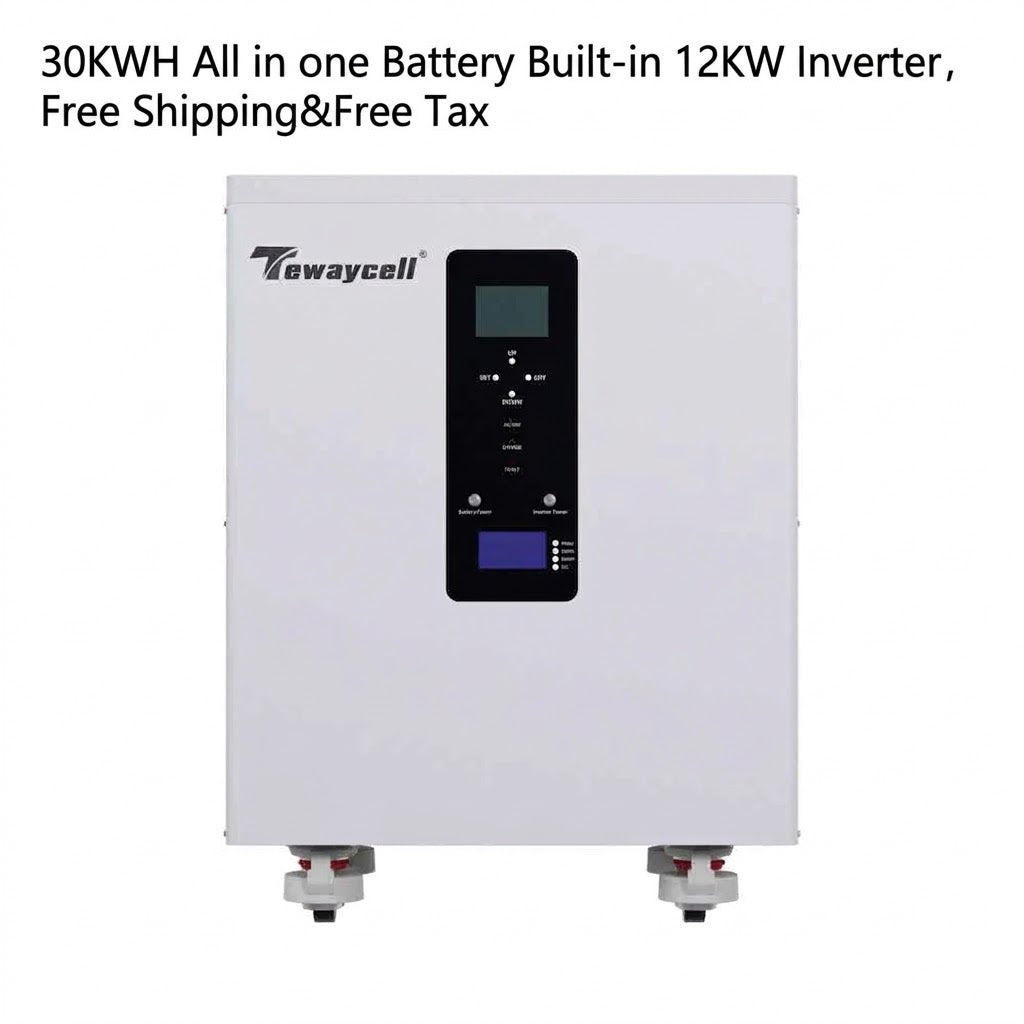 51.2V 587Ah 30kWh  LiFePO4 Battery Three Phase All-in-One Energy Storage System AC380V with 12kW Hybrid Inverter