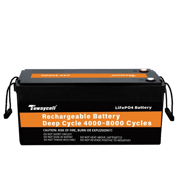 Tewaycell 24V 200AH LiFePO4 Battery Built-in Samrt BMS With Bluetooth and Active Balancer