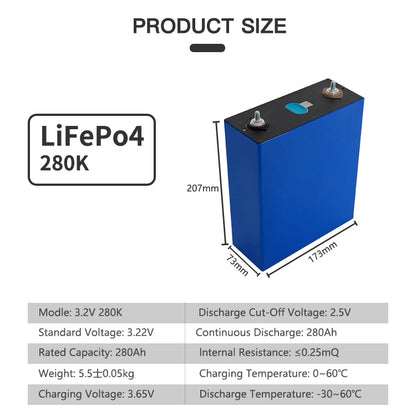 EVE LF280K 3.2V 280Ah LiFePO4 Battery Cells - Brand New Grade A with QR Code