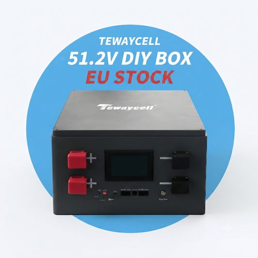 New Tewaycell DIY Case Kit 48V 51.2V 280Ah 304Ah 314Ah LiFePO4 Battery Case Kit with JK 200A BMS, Air Switch, Solar System,2A Active Balance Stackable DIY Battery Box
