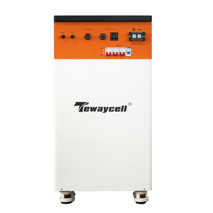 USA Stock Tewaycell 51.2V 300Ah 15Kwh All in One LiFePO4 Battery Built-in 5kw Hybrid Off-grid 110V/120V Inverter