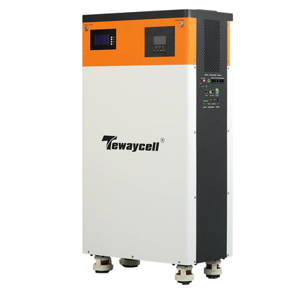 USA Stock Tewaycell 51.2V 300Ah 15Kwh All in One LiFePO4 Battery Built-in 5kw Hybrid Off-grid 110V/120V Inverter