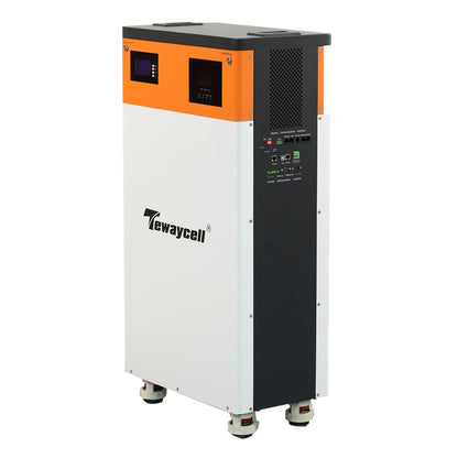 USA Stock Tewaycell 51.2V 300Ah 15Kwh All in One LiFePO4 Battery Built-in 5kw Hybrid Off-grid 110V/120V Inverter